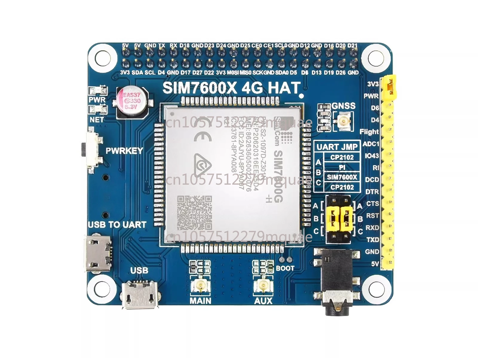 SIM7600G-H for Raspberry Pi 4G module, expansion board GNSS module, global communication, compatible with 3G/2G