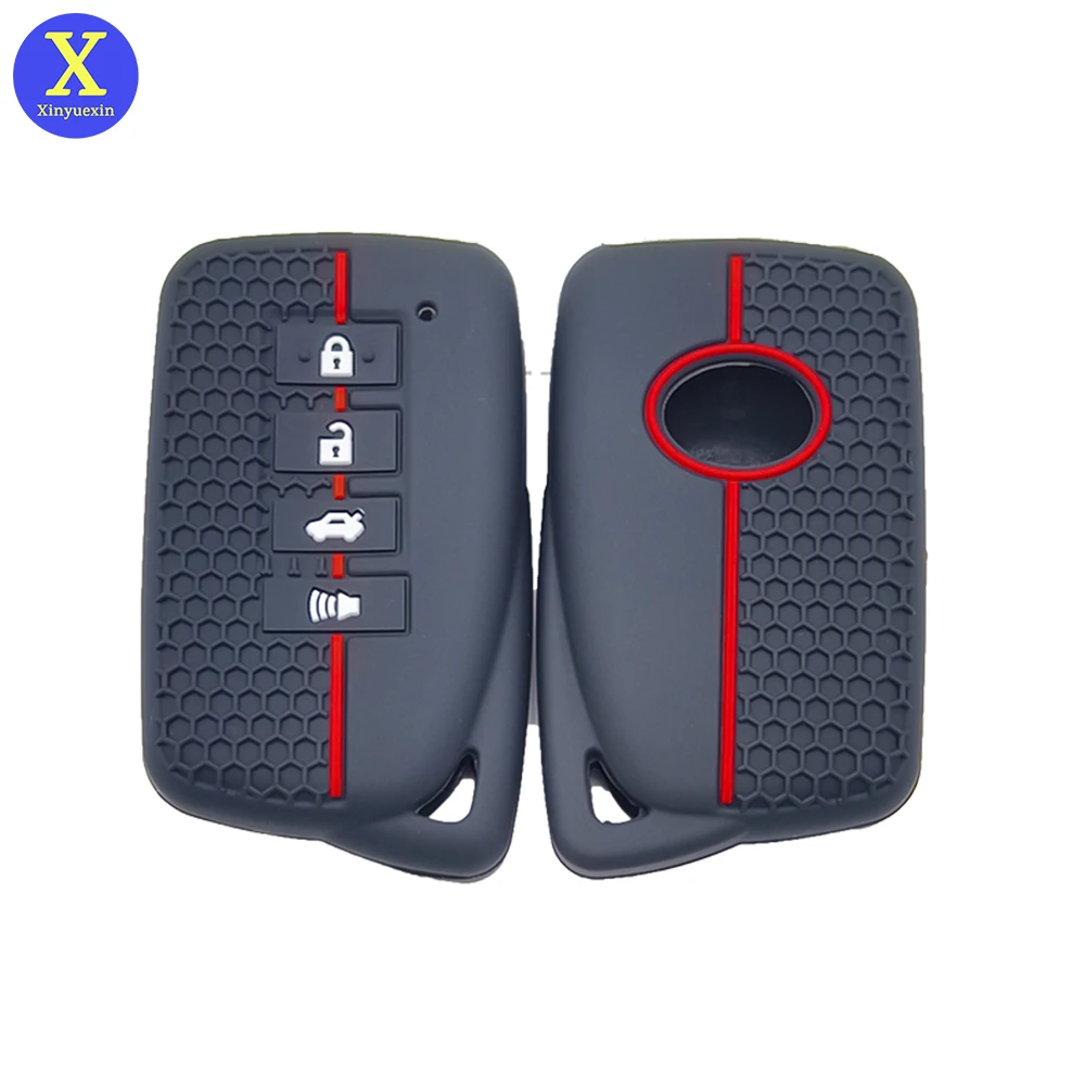 Xinyuexin Silicone Remote Smart Key Fob Shell Case for Lexus IS350 GS350 LS460 ES RC NX 4 Buttons Cover Protection 2 Pcs/lot