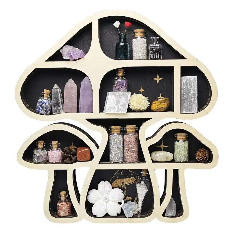 

Настенные полки в виде грибов, Хрустальная витрина, милые настенные полки, уникальные 3 формы кластера грибов