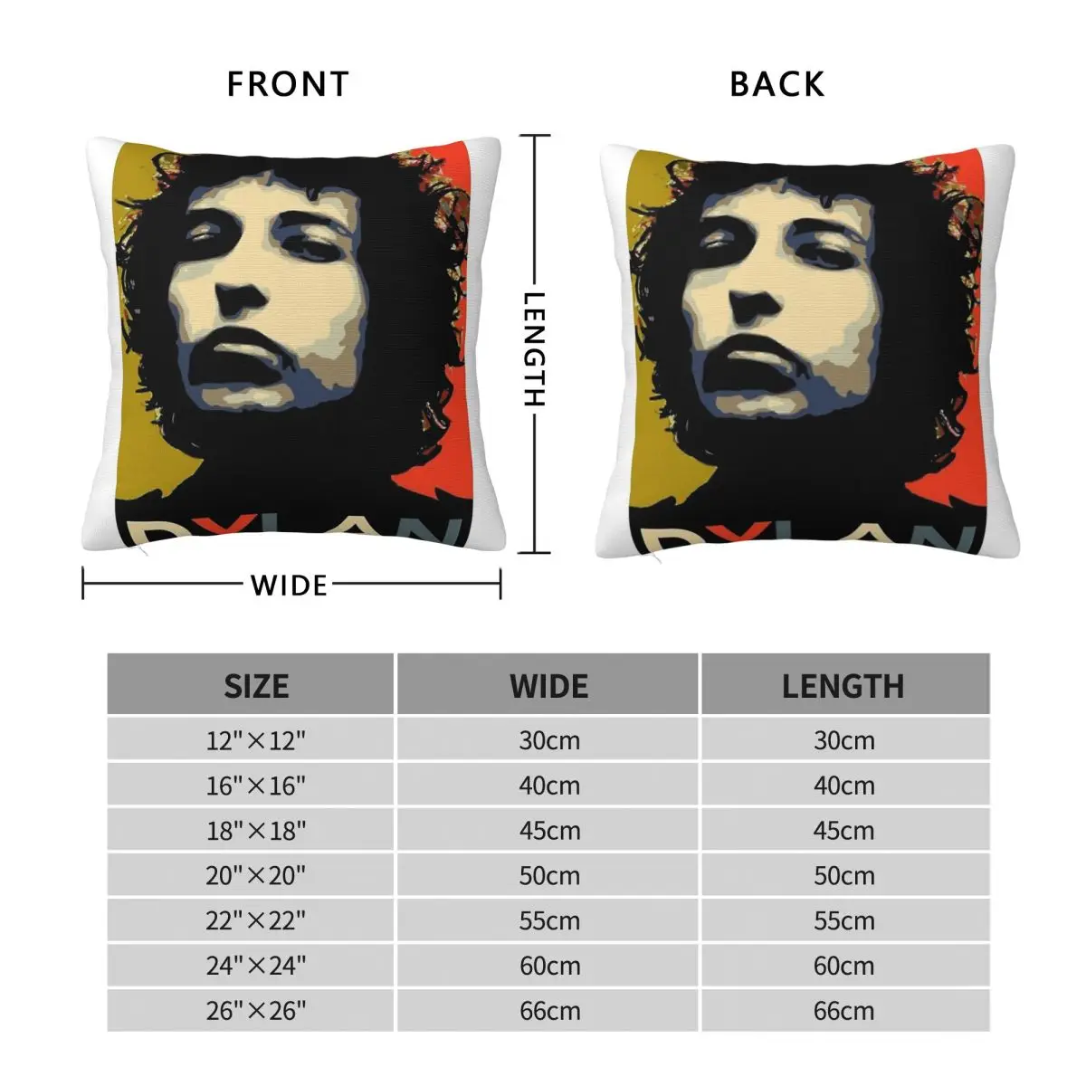Bob Dylan Orange Juice Blues Square Pillowcase Polyester Linen Velvet Printed Zip Decorative Room Cushion Cover
