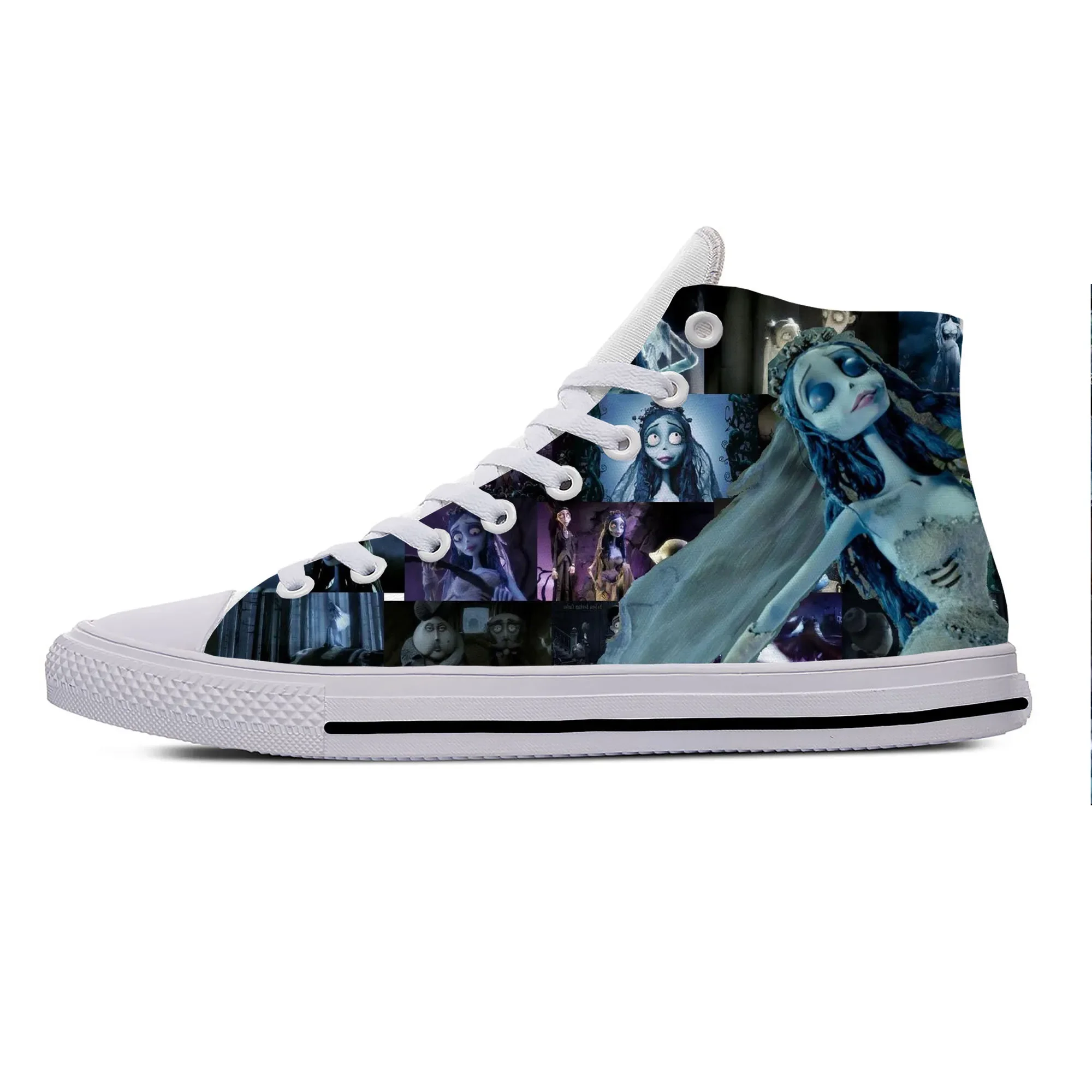 Hot Cool Summer Anime Manga Cartoon Corpse Bride Funny Fashion Casual Cloth Shoes High Top Men Women Sneakers Latest Board Shoes