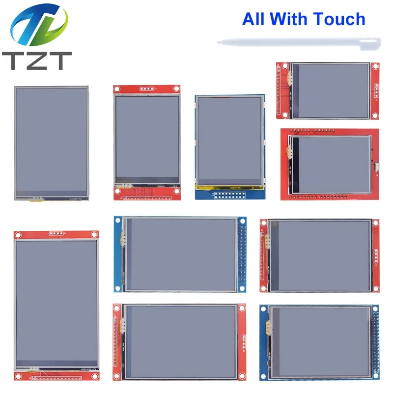 Imagem -05 - Spi Tft Lcd Painel de Toque Módulo Porta Serial Display Led Branco Pbc Ili9341 240x320 2.4 2.8 3.2 3.5 4.0