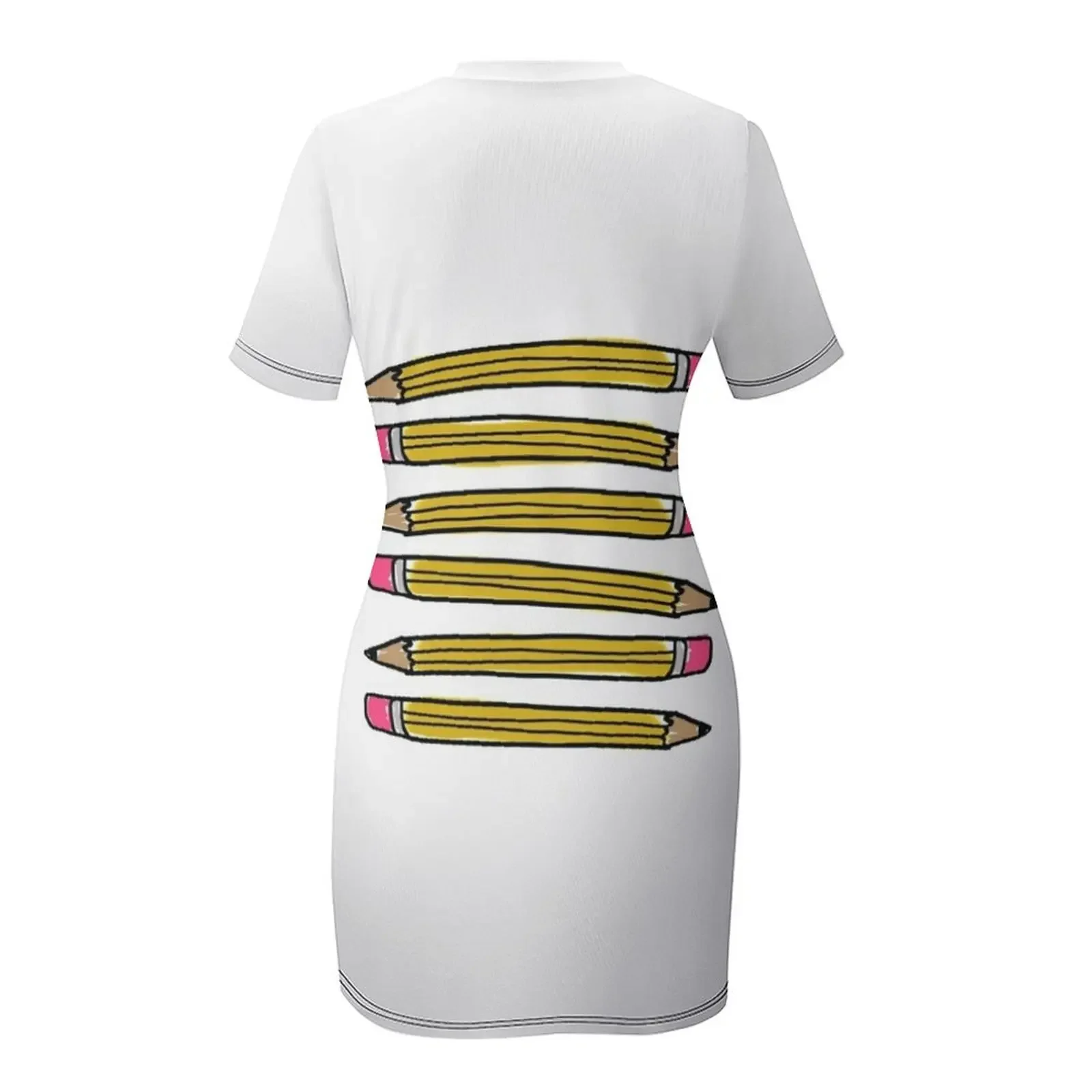 ชุดเดรสแขนสั้นลายดินสอสำหรับโรงเรียน ชุดเดรสฤดูร้อน ชุดเดรสสำหรับใส่ในชีวิตประจำวัน ชุดเดรสออกงานสั้นเซ็กซี่ ชุดเดรสสั้นทันสมัย