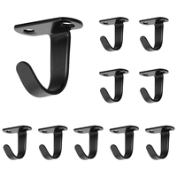 10Pcs Stainless Steel Screw Mounted Ceiling Hooks Under-Shelf Towel Robe Clothes Hook Heavy Duty Coat Hook Hanger
