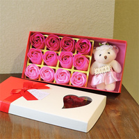 Creative Bear Soap Rose Gift Box Romantic Valentines Day Mother Day Gift Wedding Birthday Flower Room Decor Home Party Supplies