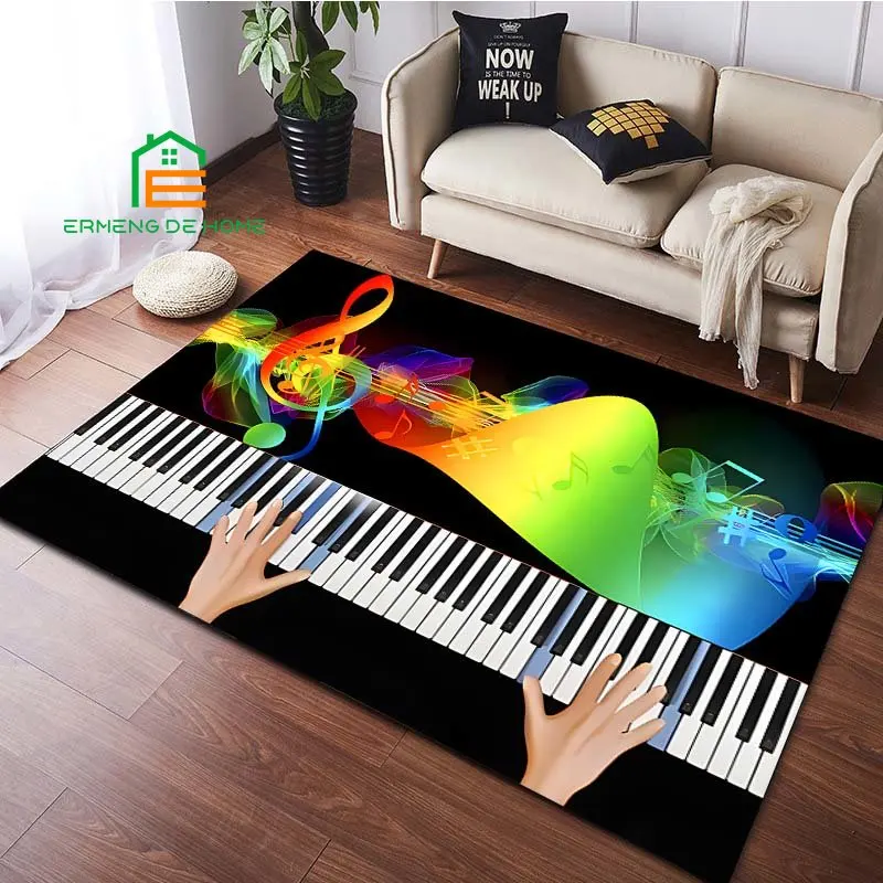 Piano Music Pattern Rug for Bedroom Living Room Carpet for Kitchen Floor Mats Home Decor Non-Slip Floor Pad Rug 15 Sizes