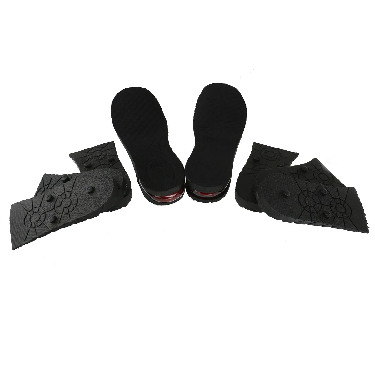 

1 Pair Camel Unisex Breathable Black 8Cm 4-Layer Invisible Insole Shoe Pad Elevator Absorption Foot Care Tool