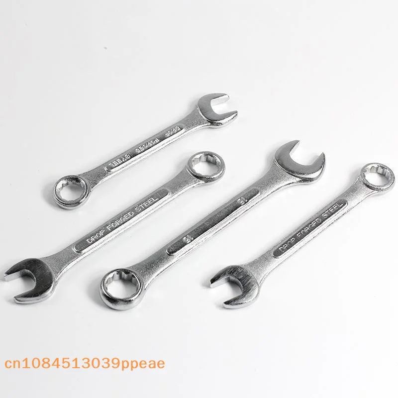 {QTG333} Mirror Polish Combination Wrench Set 6-34mm Tool Steel Heavy Duty For Auto Motorcycle Repair Tools