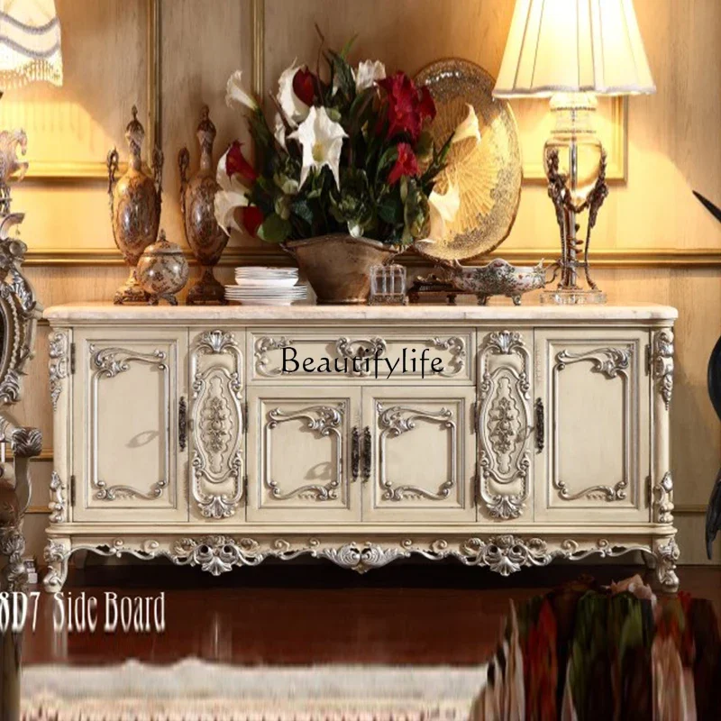 D38European-style carved household four-door side cabinets cupboards whole house furniture