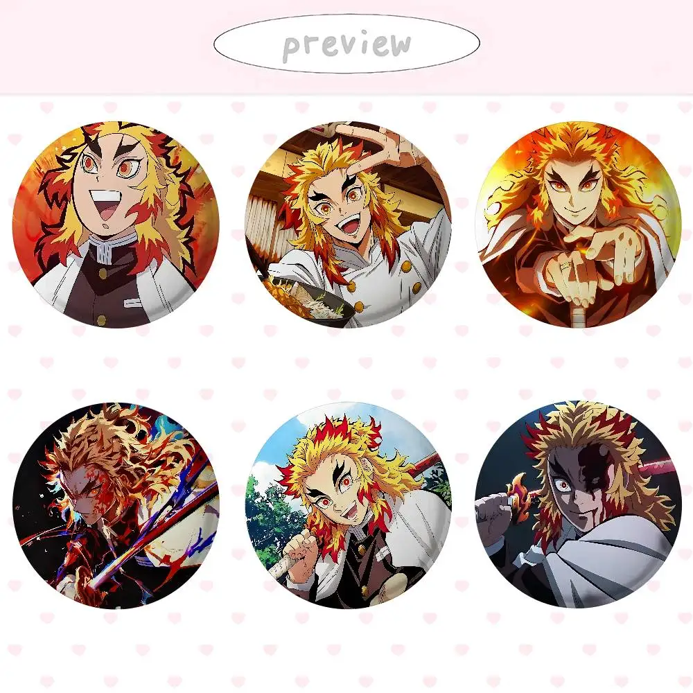

Anime Cute H-rengoku Kyoujurou-S Badges Creative Tinplate Button PinsBrooch Creative Funny Quotes Badge Clothes Backpack Jewelr