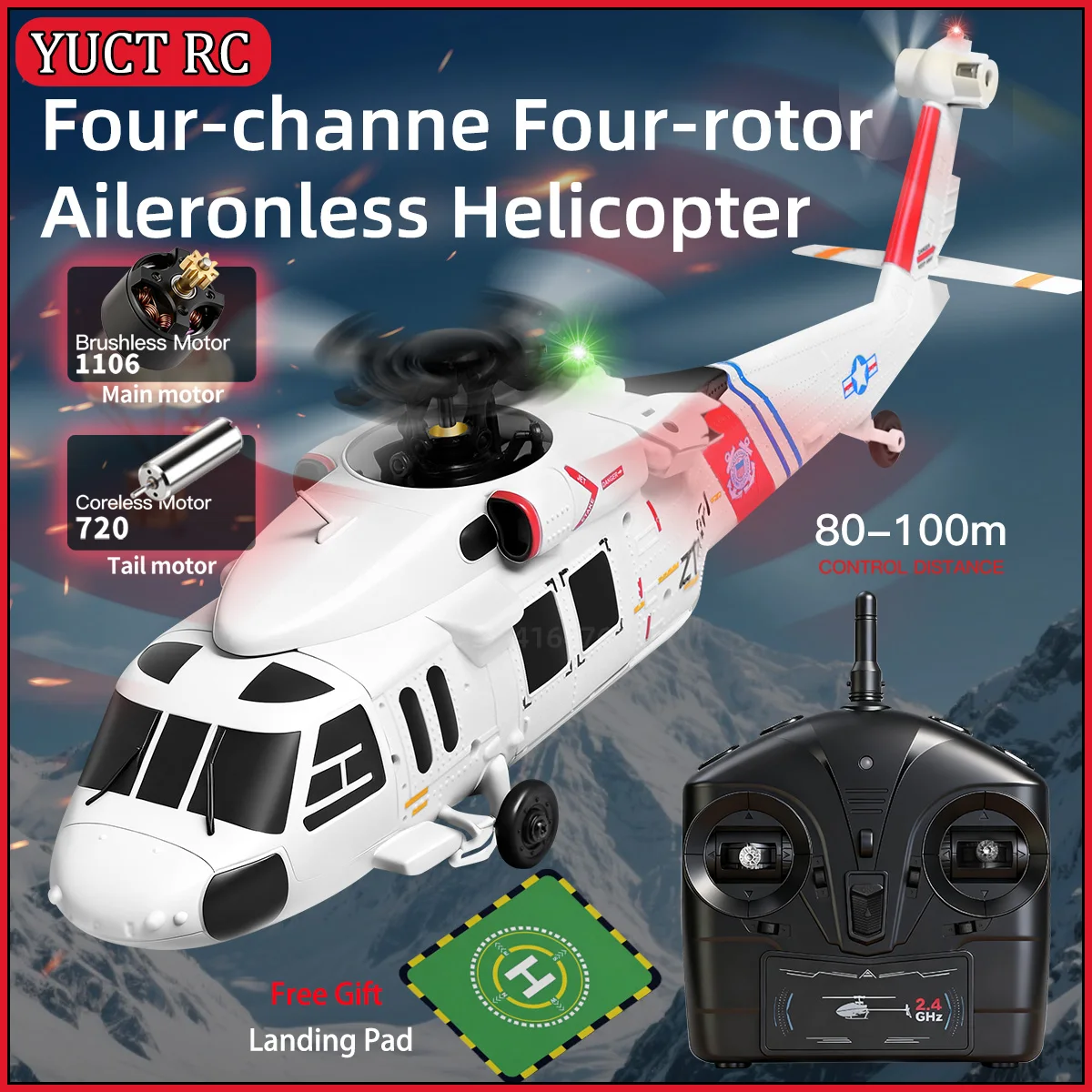 WLtoys K270 Black Hawk RC Helicopter 4CH Brushless 6-Axis Gyro Optical Flow Altitude Hold Headless Mode RTF Aircraft Gifts Toys
