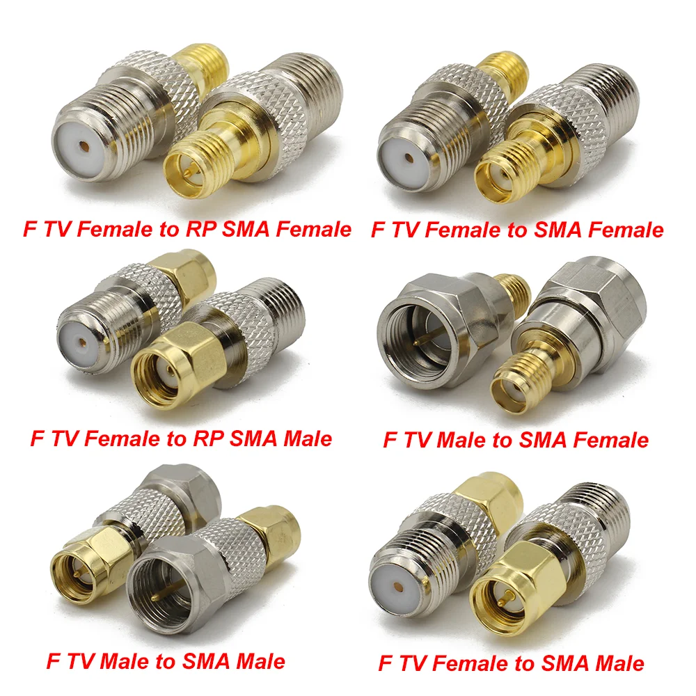 RF-F TV To SMA  Female Male Straight Connector F To RPSMA Quick Plug Adapter Coax For Antenna Wire Terminals High Quality