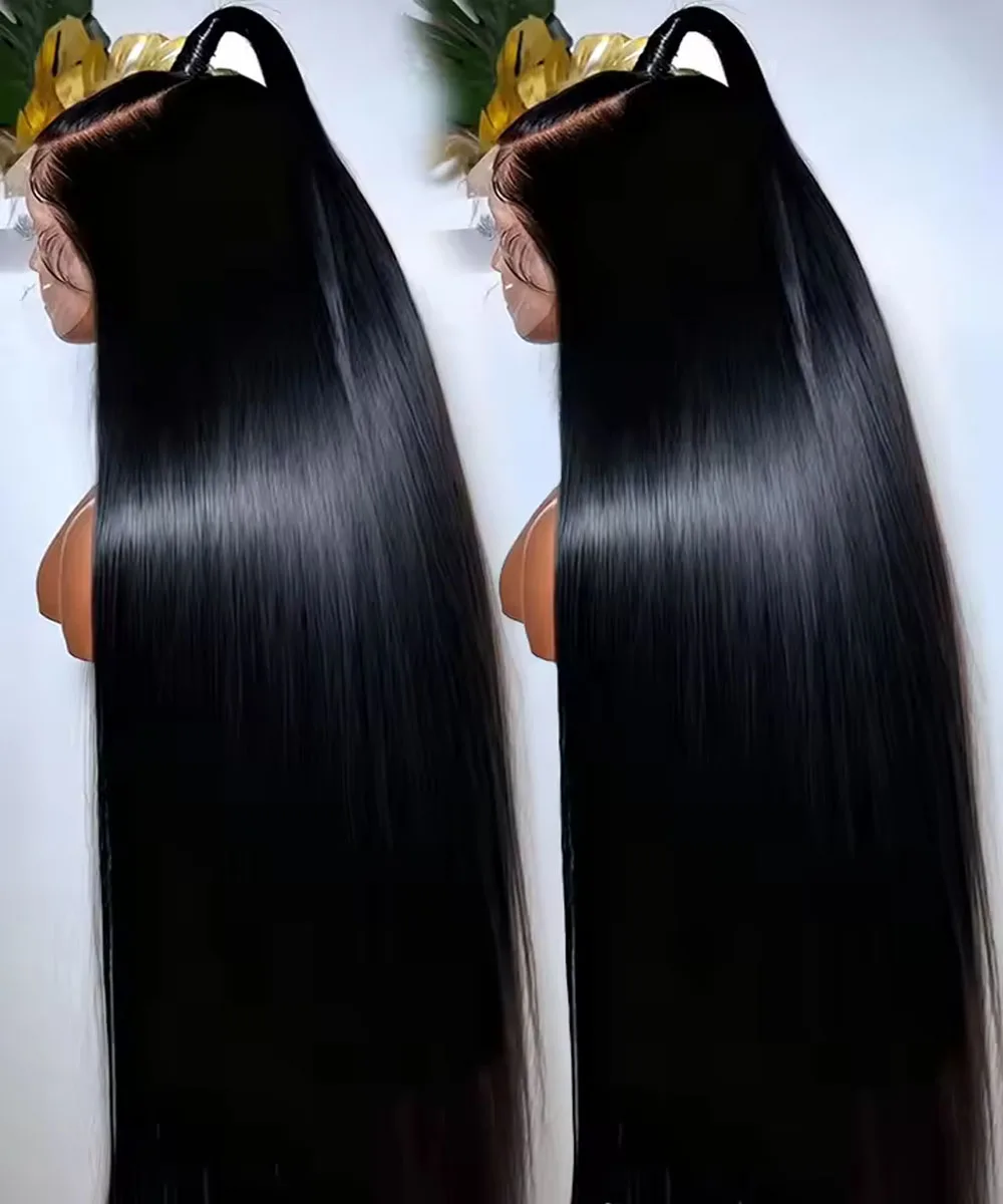 البرازيلي العظام مستقيم 13x6 HD الدانتيل الباروكات الأمامية 40 42 بوصة 250% عالية الكثافة 13x4 360 كامل الدانتيل الجبهة باروكة من شعر طبيعي للنساء #1