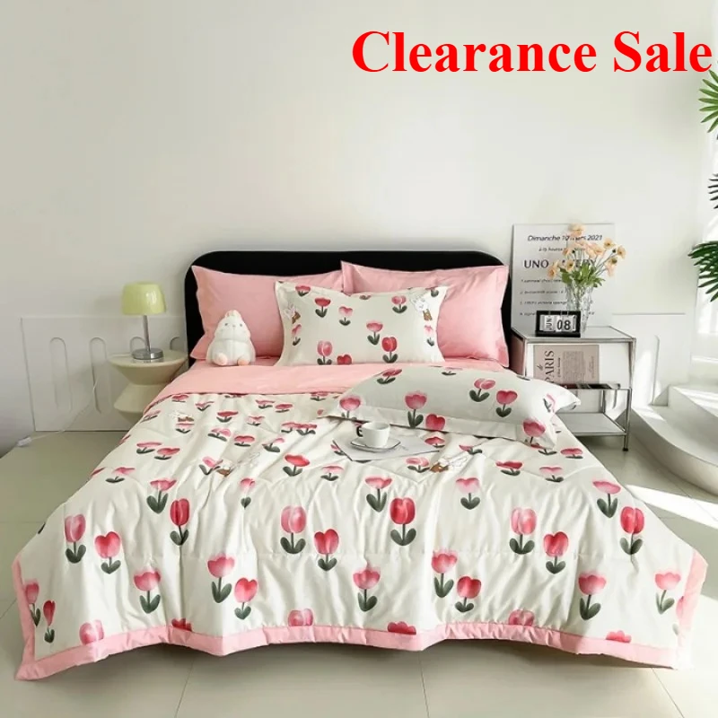Simple printing fashion single summer quilt air conditioner quilt Xia Liang quilt 1-piece without pillowcase