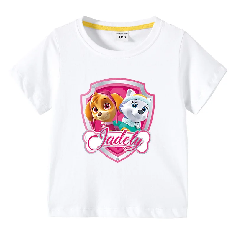 Paw Patrol T-shirt Cotton Girl Clothes Spin Master Kids Clothing Anime Printed Tees Cartoon Boys TopsFashion Children 4-12y