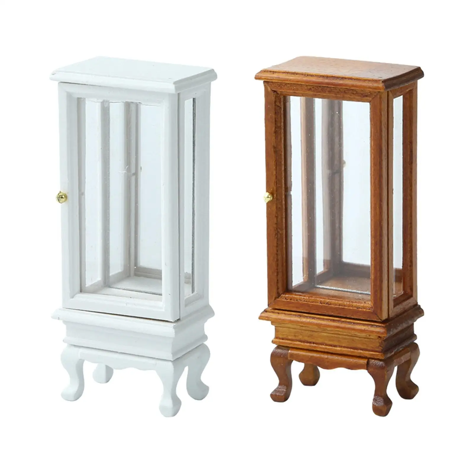 1:16 미니어처 캐비닛 거울 목재 가구용 스케일 인형의 집 옷장