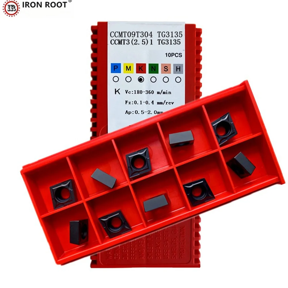 IRON ROOT Turning Insert CCMT060204,09T304,09T308,120404 TG3135 CNC Lathe Turning Tool  Turning Carbide Insert For SCLCR SCACR