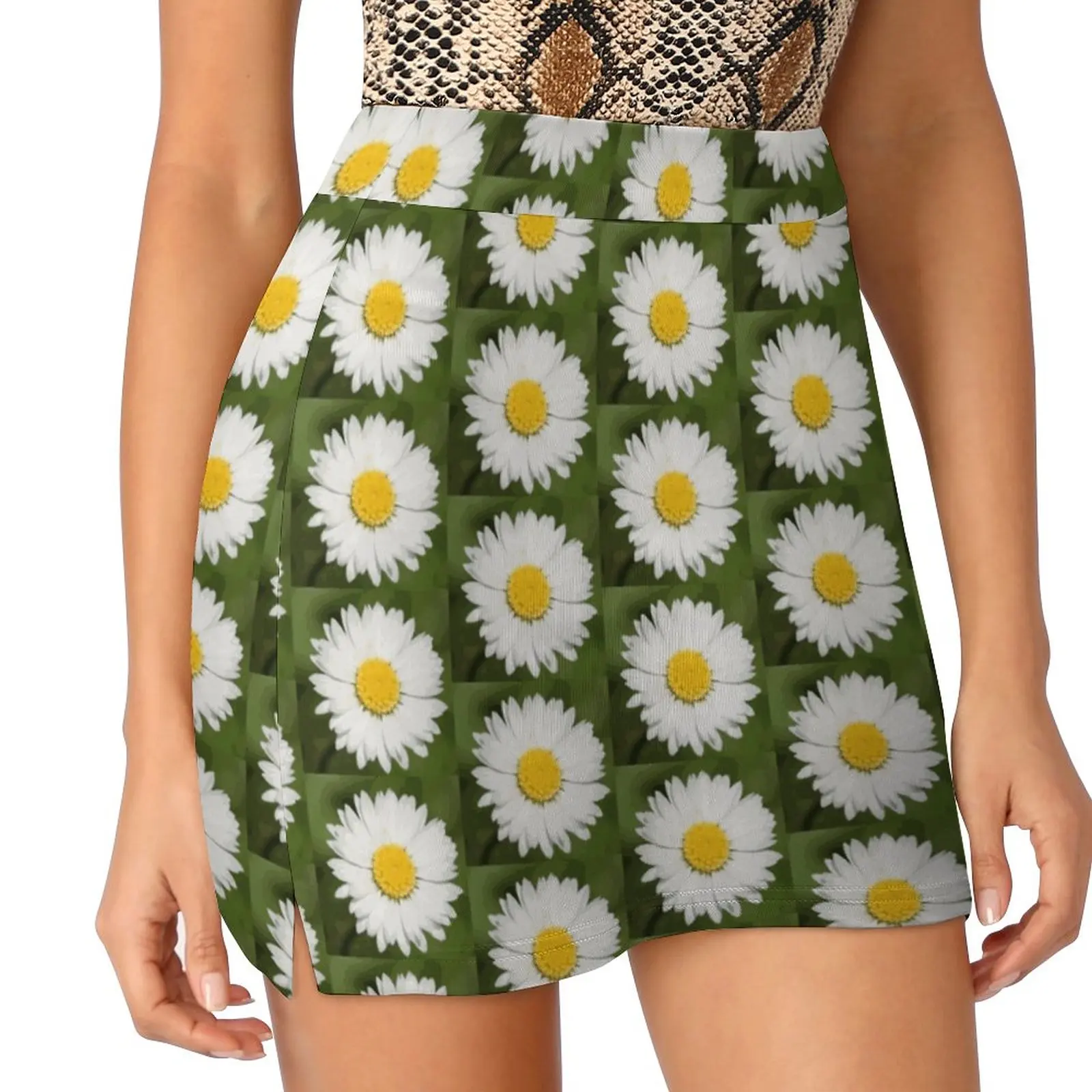 Close-Up Van Een Mooie Gele En Wilde Witte Daisy Bloem Vrouwen Rok Y2K Zomer Kleding 2022 Kpop Stijl Broek rok Met