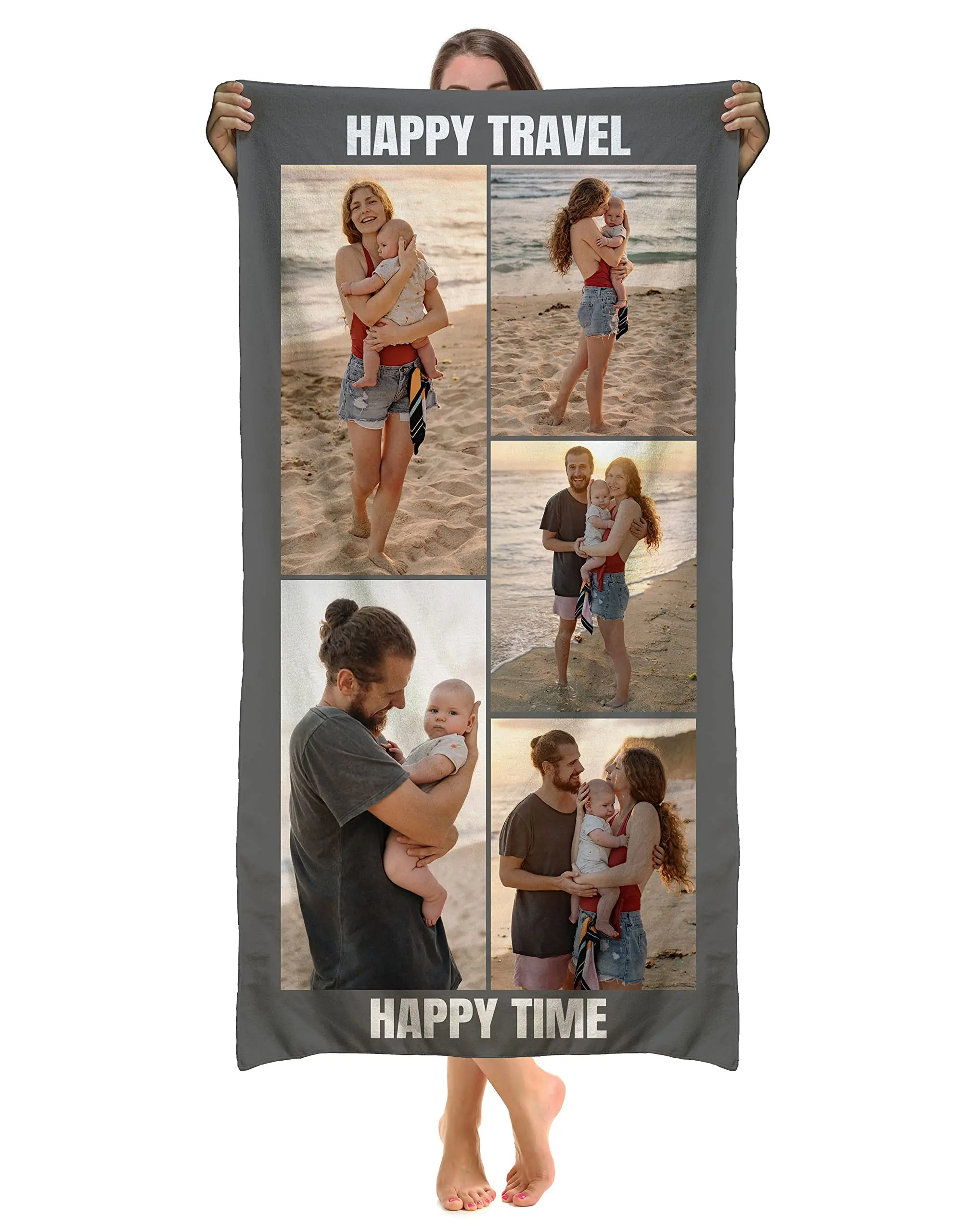 Custom Puzzle Photos Beach Towel Personalized Picture Bath Pool Towel Customized Gifts for Boys Girls Teens Birthday Holiday Day