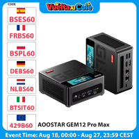 AOOSTAR GEM12 Pro Max Mini PC with Display, Fingerprint Unlock, AMD Ryzen 7 8845HS 8 Core Max 5.1GHz, 32GB DDR5 RAM 1TB SSD