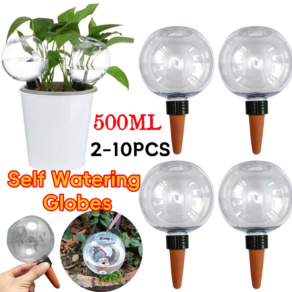 2-10 шт., 500 мл, автоматические поливочные шарики, самополивающиеся стеклянные шарики, вставка для полива, устройство для полива, система капельного орошения