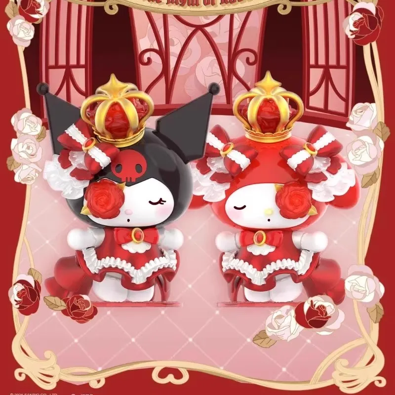 

Sanrio Characters The Night Of Rose Blind Box Kuromi Cinnamoroll Figure Kawaii Vinyl Desk Decor Romantic Gift for Women