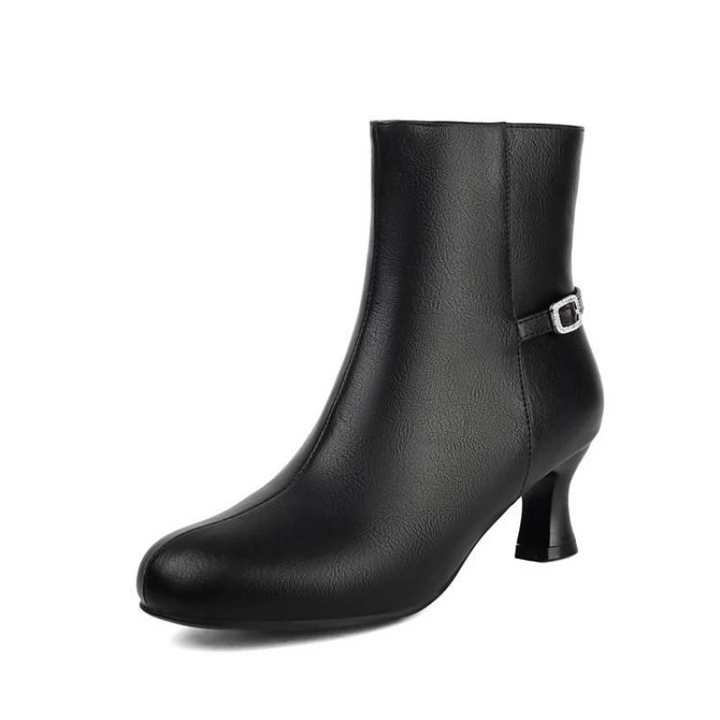 Thick Heel  Zipper-up  Big size  Pikolinos Boots  shoes for women new styles  Round toe  Light Weight  Retro  Comfortable