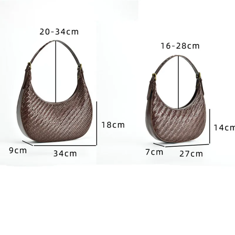 2023 new braided baotou layer cowhide retro underarm bag Europe and America leather female bag pure hand