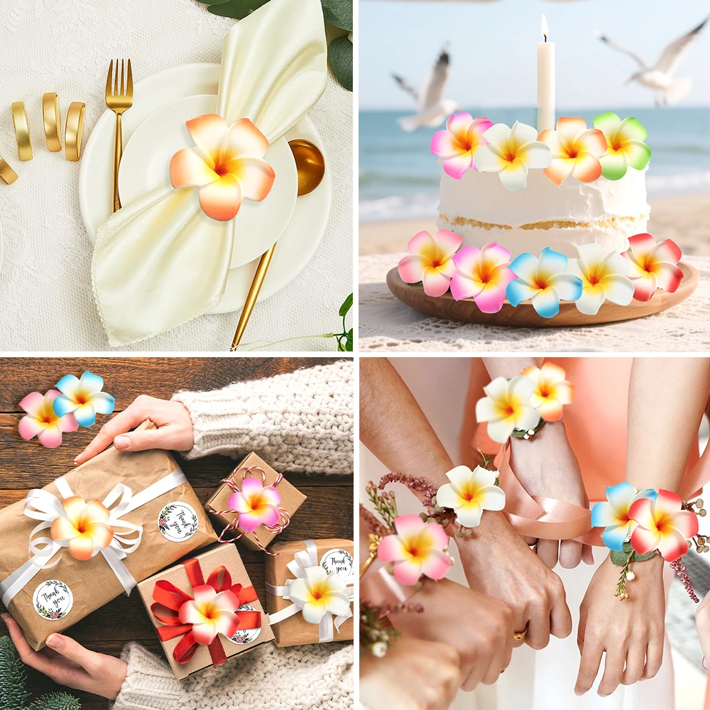 10 قطعة زهور هاواي وهمية بلوميريا رغوة فرانجيباني زهرة رؤساء 4.5/9 سنتيمتر شاطئ حفل زفاف زينة العائمة فرانجيباني #5