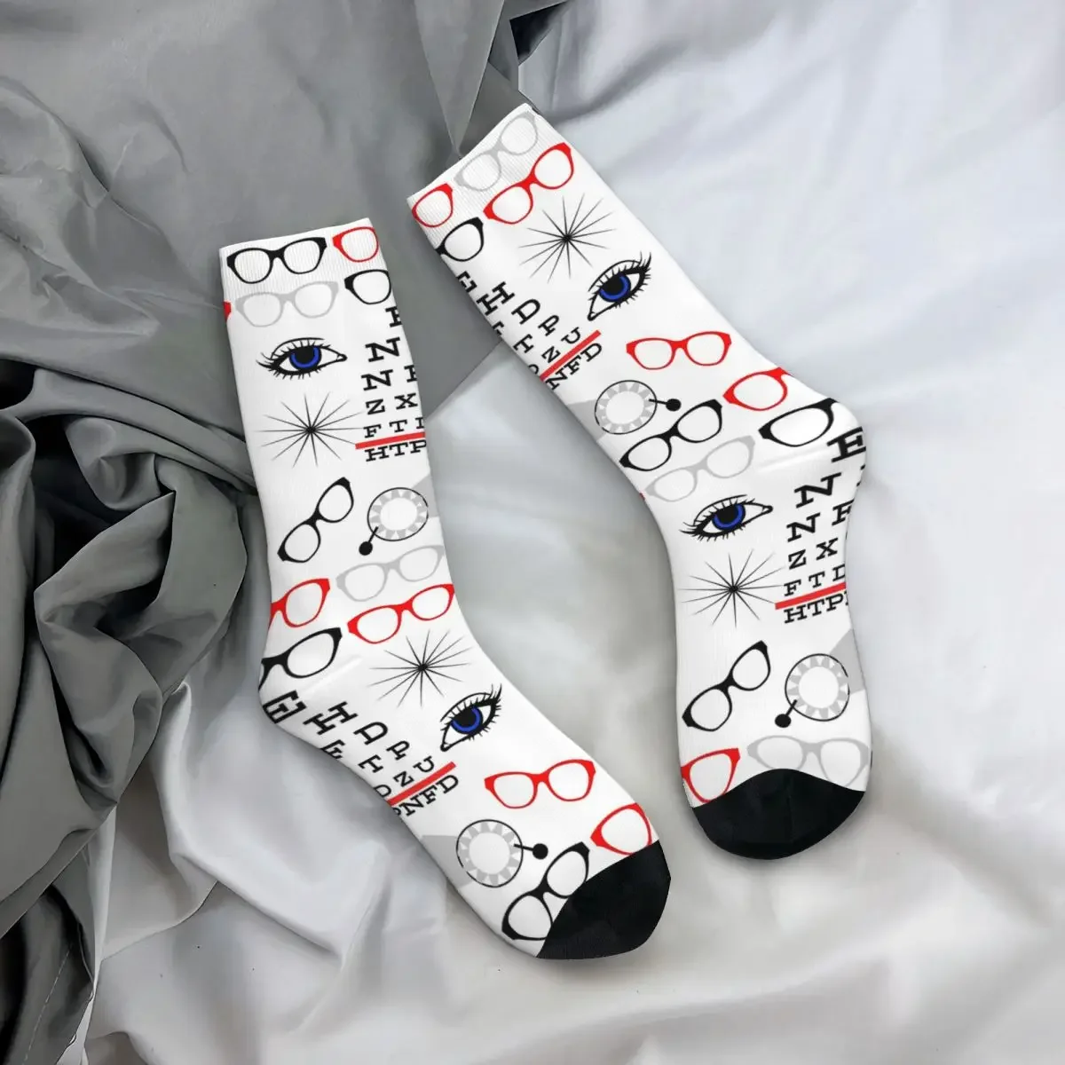 Ophthalmologist Optician Eye Clinic Fun Design Socks Harajuku Stockings All Season Long Socks Accessories for Unisex Gifts