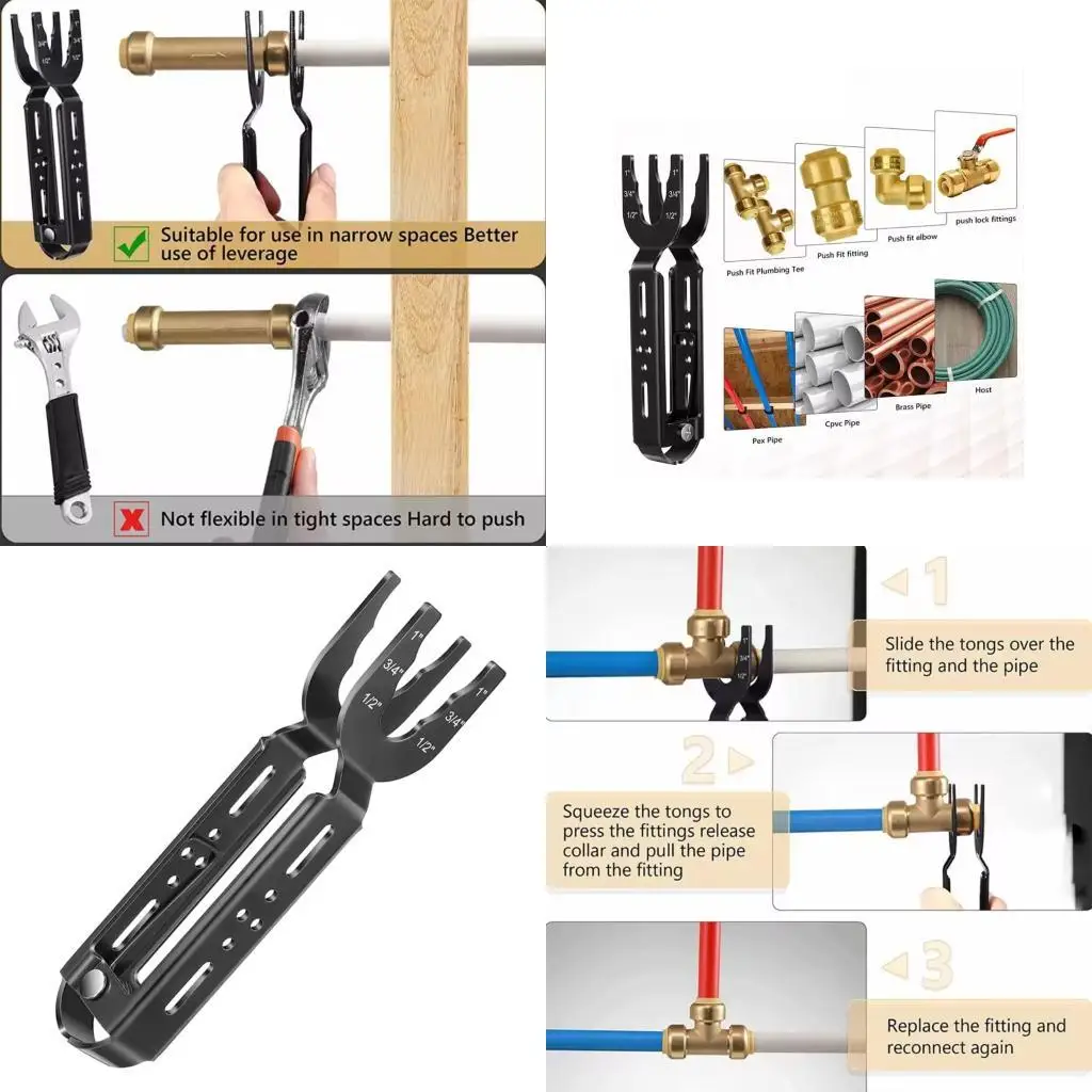 

Y1UD Hand Plumbing Demounting Tool Remove Push To Fittings In Tight Space