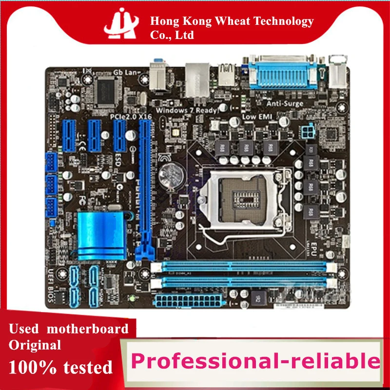 For Intel Used H61 P8H61-M LX PLUS motherboard original  LGA 1155 DDR3 16GB For USB2.0 SATA2 Desktop Mainboard