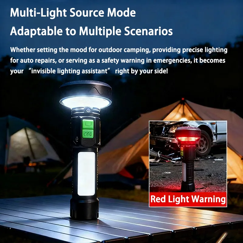 Flashlights High Power USB Rechargeable LED Flashlight with Magnetic Portable Outdoor Camping Hiking Light Cycling Emergency SOS