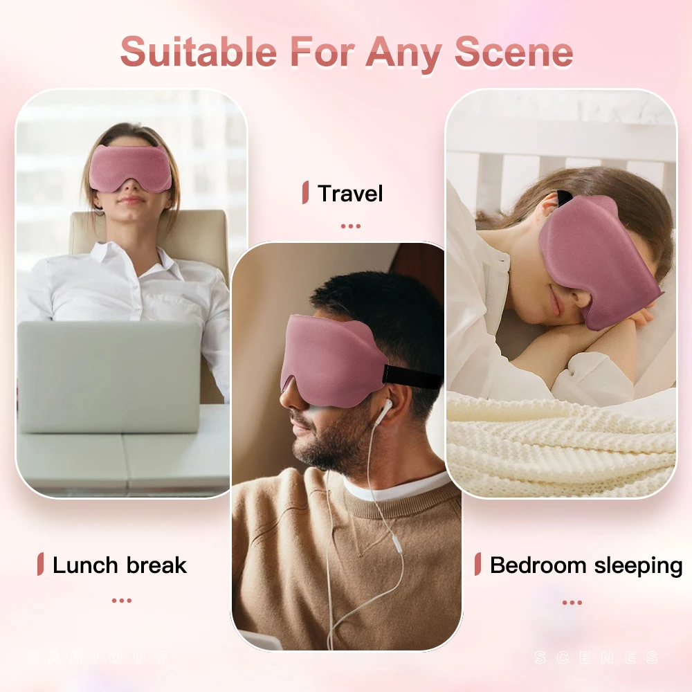 Maska do spania 3D Blockout Light Blindfold Sleeping Aid Eye Mask Miękka pianka z pamięcią kształtu Maska na twarz Eyeshade Slaapmasker Eye Cover Patch