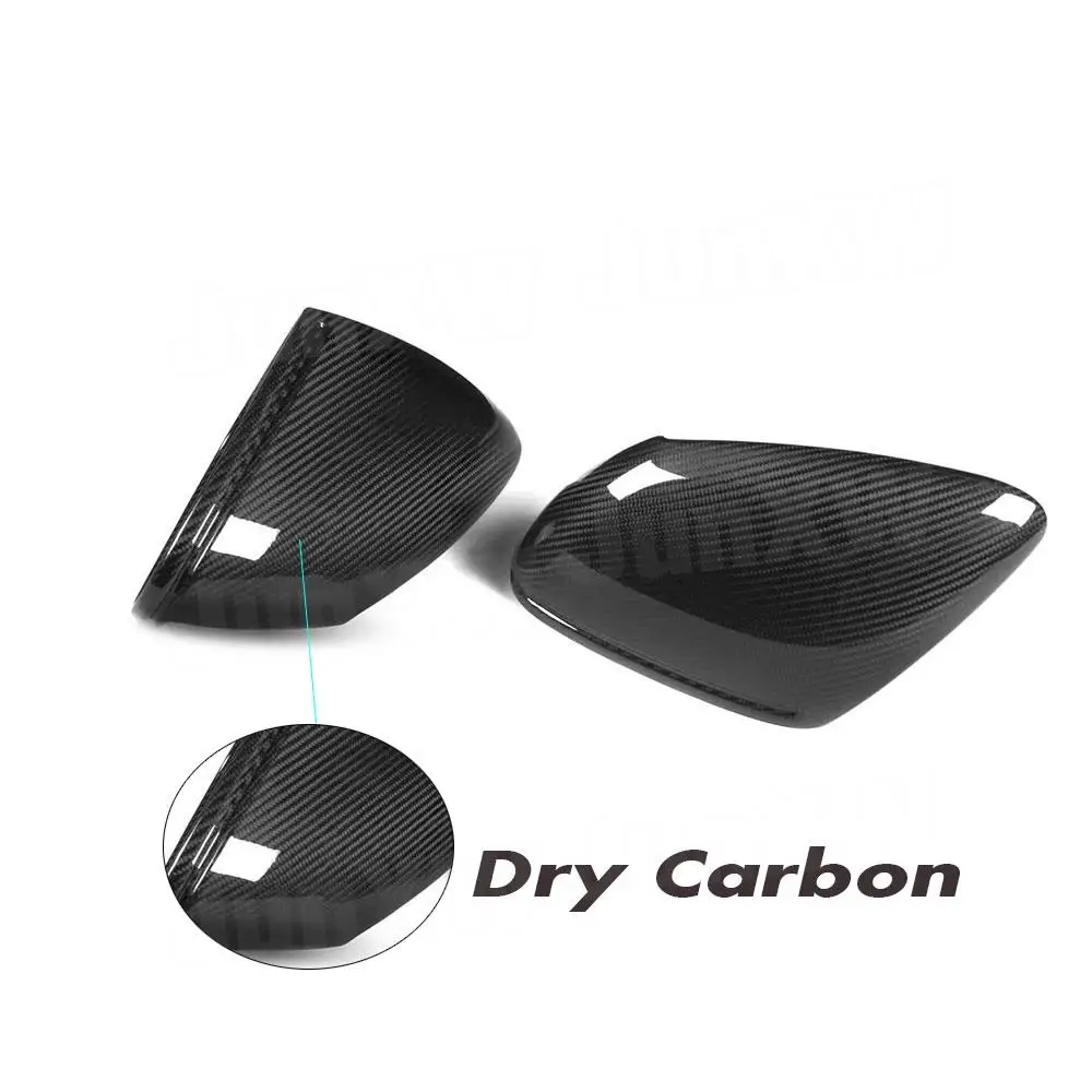 2Pcs Dry Carbon Fiber Replacement Side Mirror Cover Caps For Porsche 992 Taycan 2019+ LHD