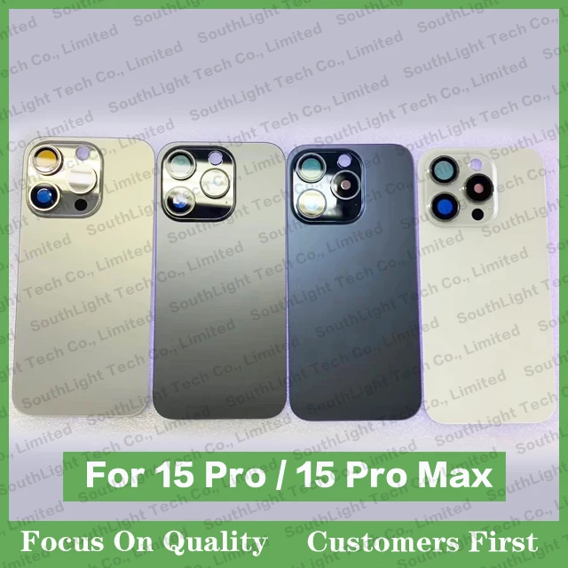 For iphone 15 Pro Max Plus Back Glass Full Assembled With Iron Plate Magnetic installed Rear Battery Cover Replacement Parts