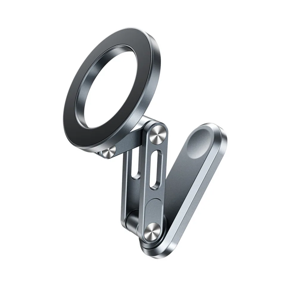 

Foldable 360 Rotating Aluminum Alloy Magnetic Phone Stand for Gym Golf Cart Car Desk Mount with Dual Side Magnet Stability
