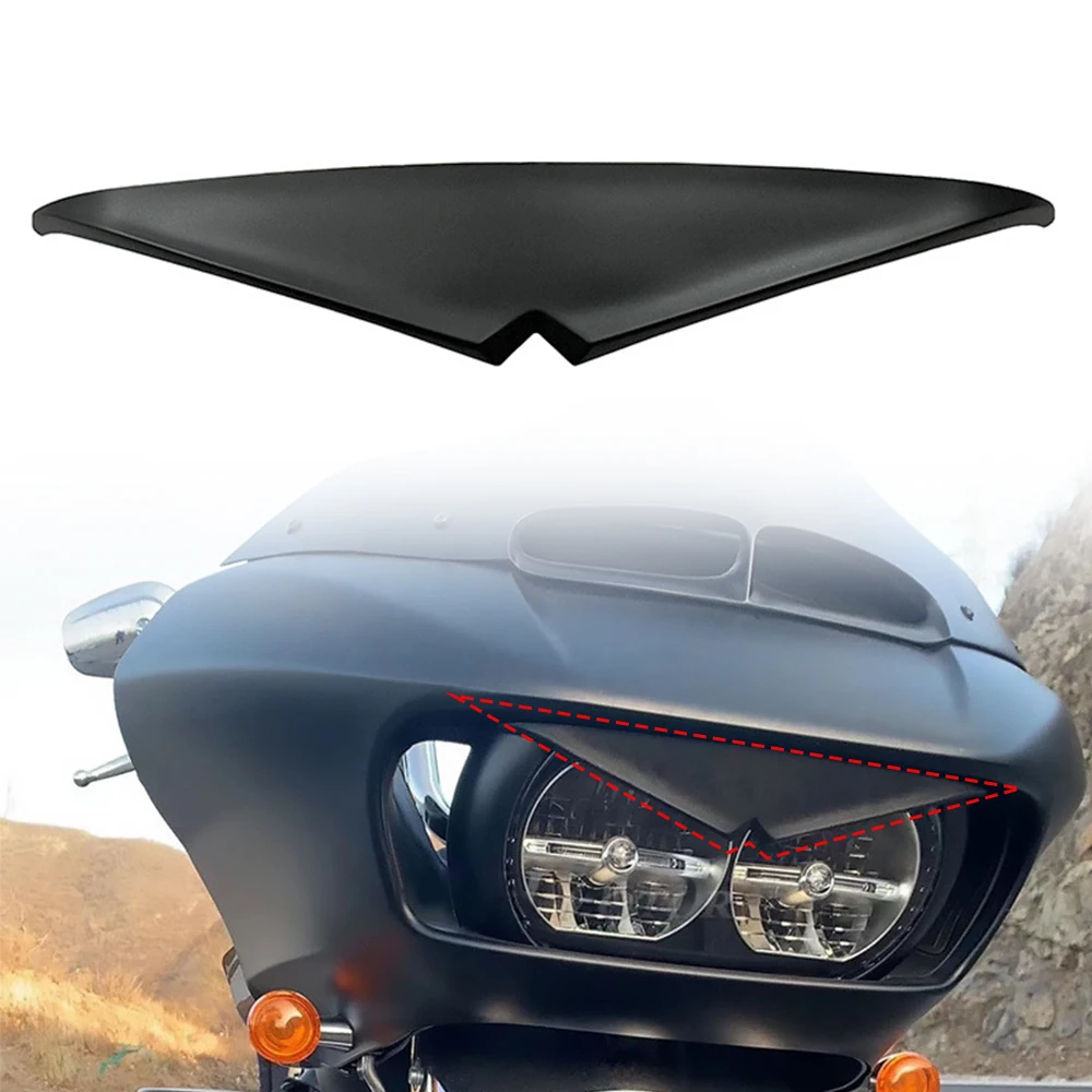 Motorcycle Headlight Trim Decoration Upper Tip Cover Visor Accent Headlamp Eyebrow Eyelid Sticker For Harley Road CVO Glides