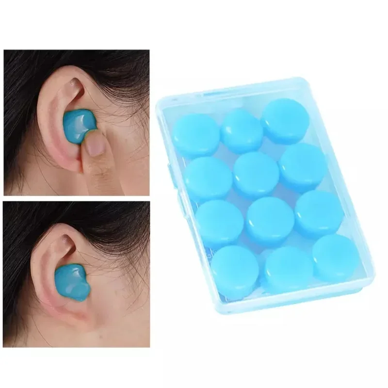 6/12PCS Silicone Ear Plugs Noise Reduction Sleep Anti Canceling Sound Insulation Earplug Protection Sleeping Reusable Ear Plugs