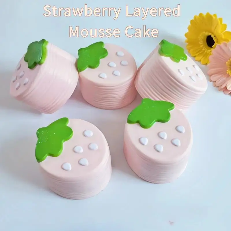 Toys Stress Relief Strawberry Melaleuca Mousse Cake Slow Rebound Cake Stress Relief Toy Simulates The Texture Of Cake
