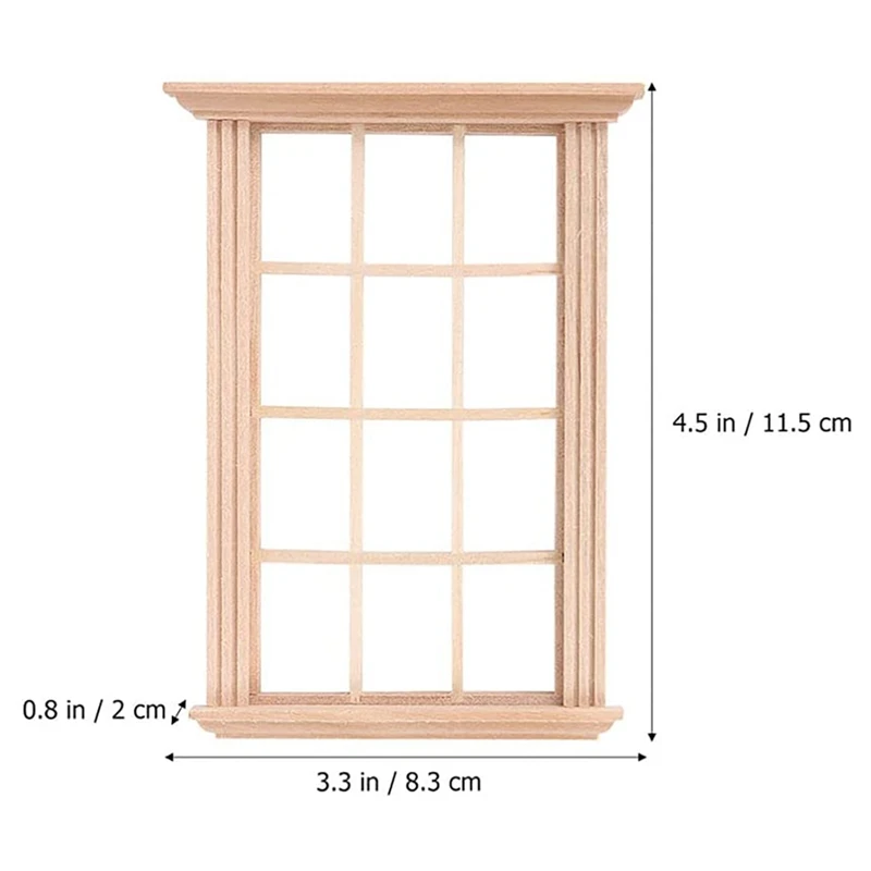 2Pcs Mini Furniture Doll House Miniature Window Frame Model Decoration Windows Dollhouse Furniture Toy-Drop Ship