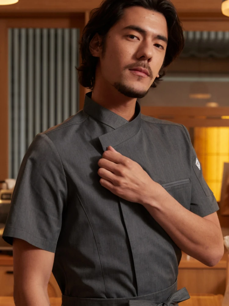 Nueva chaqueta de Chef de manga corta para hombre y mujer, camisa transpirable para hornear pasteles en Hotel, Master Chef