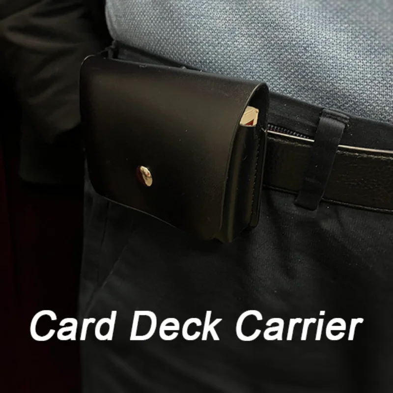 Leather Card Guard Playing Card Deck Carrier Case (Can Hold One Deck) Card Clip Magic Tricks Close Up Accessories Gimmick Props