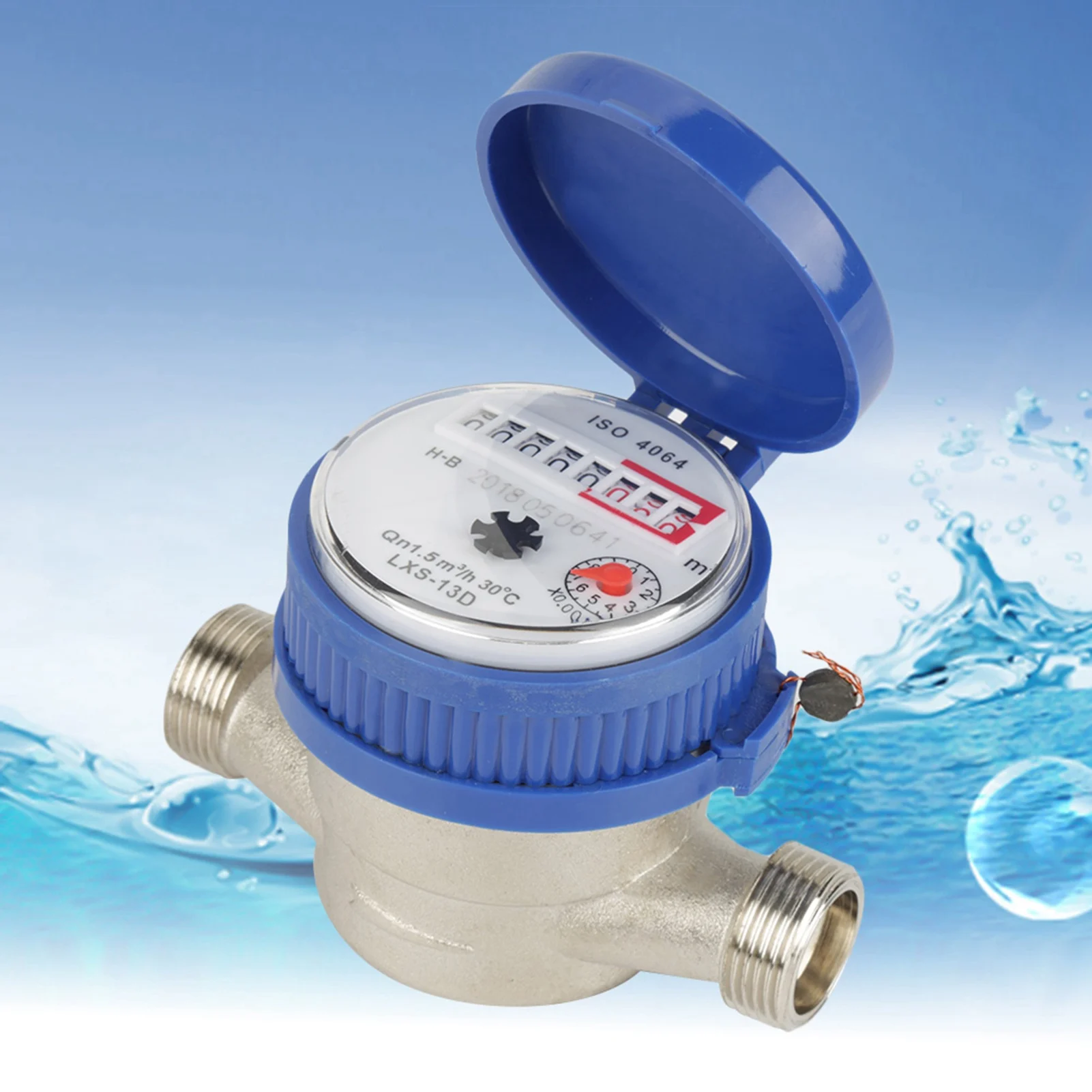 Cold Water Meter 15mm cold Water meter 15mm 1/2 Inch Cold Water Meter with Fittings for Garden &amp Home Usage Home Water Meter