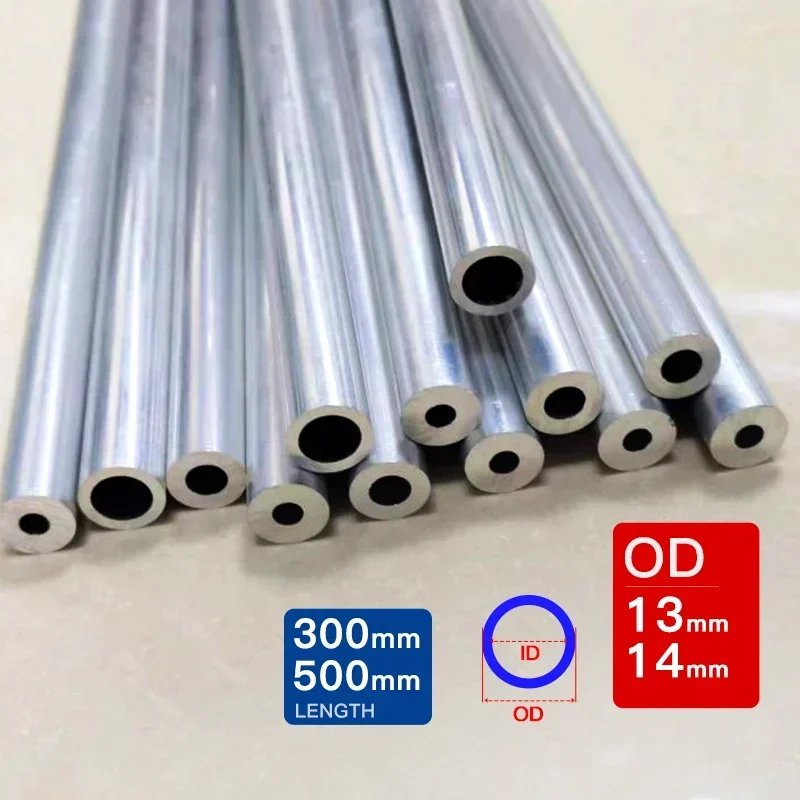 

3pcs aluminum pipe outer diameter 13 14mm length300 500mm Hollow straight round aluminuim tube piping 6063 Thick walled Big