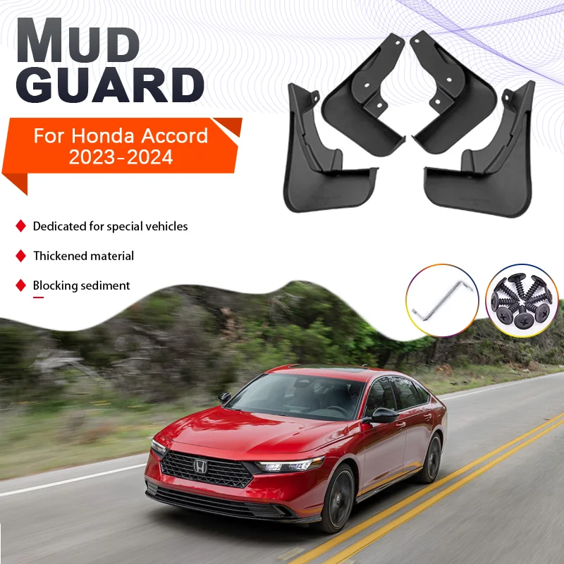 

4x Car Mudguards Mud Cladding Splash Front Rear Wheels Anti-splash Mudflap for Honda Accord 11th CY 2023 2024 2025 Accessories