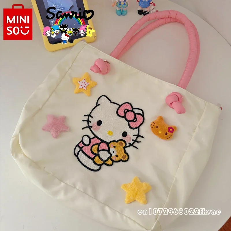 MINISO HelloKitty Neue Damenhandtasche, modische, hochwertige Damen-Umhängetasche, Cartoon, leichte Damen-Einkaufstasche