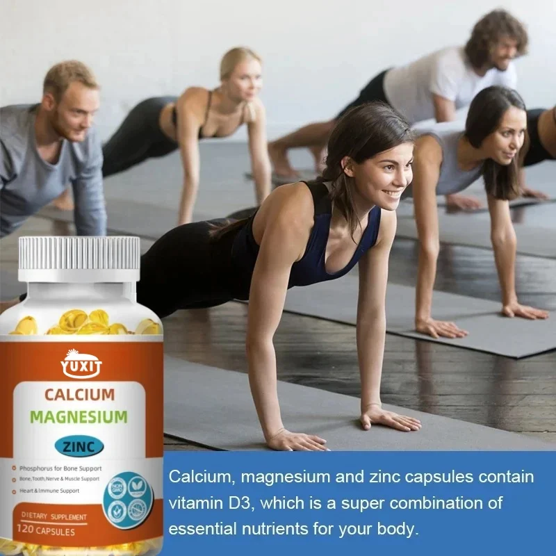 3-IN-1 Calcium Magnesium&Zinc Capsule Vitamin D3 Bones&Teeth Daily Easily Absorbed Minerals Supplement Dietary Fitness