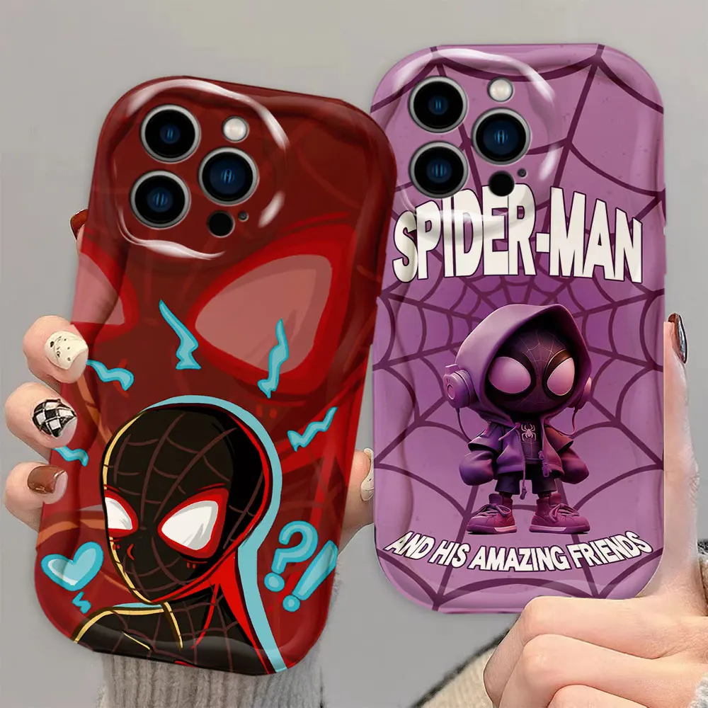 Spider-Man Deadpool Hulk 3D Wave Phone Case For Samsung Galaxy A02 A03 A04 A05 A05S A06 A10 S20 S22 S23 S24 M54 4G Silicone Case