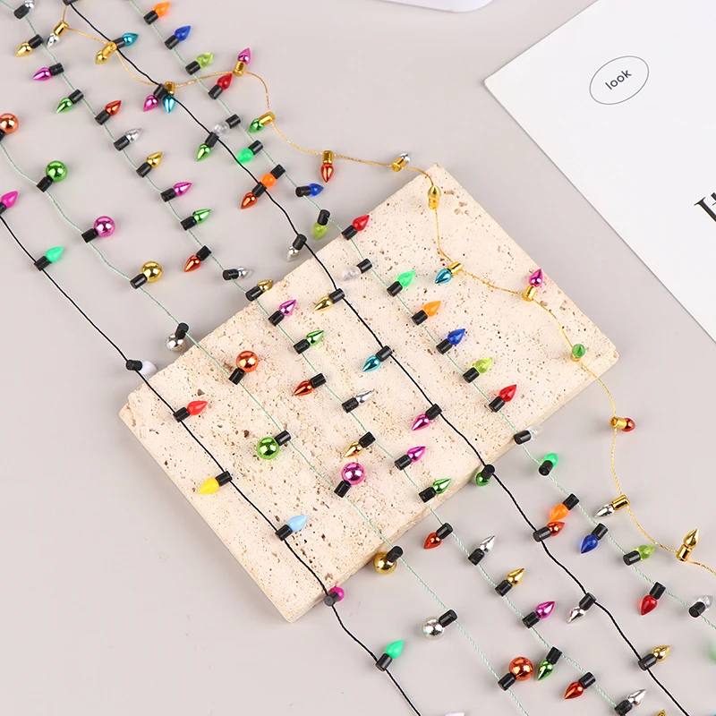 أضواء عيد الميلاد وهمية للزينة ، دمية مصغرة ، اكسسوارات الأثاث المصغرة ، أضواء سلسلة ، 1 م ، 1:12